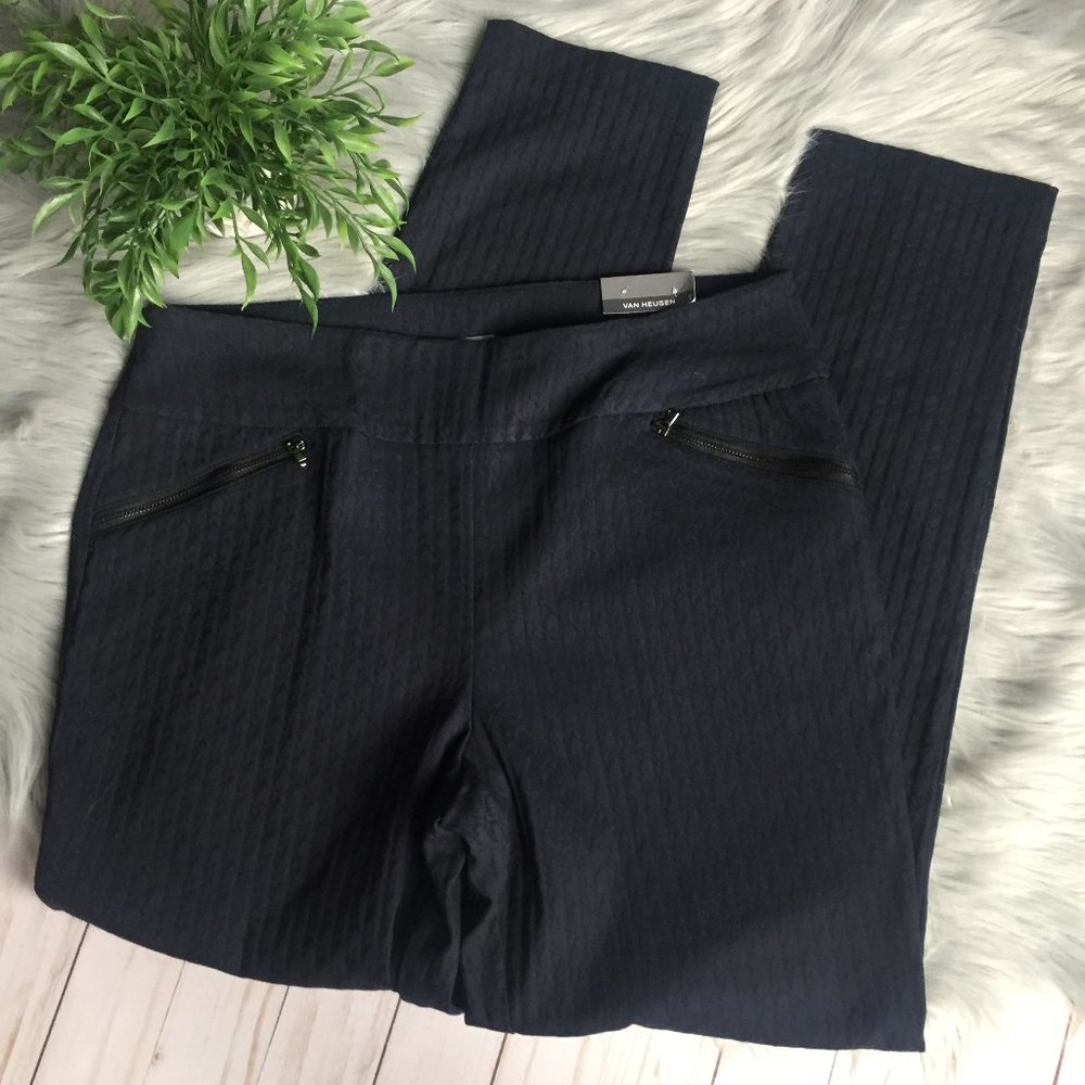 Van Heusen Slim Fit Pull On Pant Blue Womens Sz 12